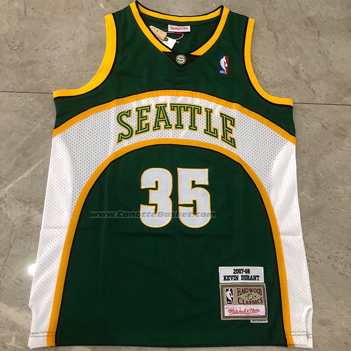 Maglia Seattle Supersonics Kevin Durant No 35 Mitchell & Ness 2007-08 Verde